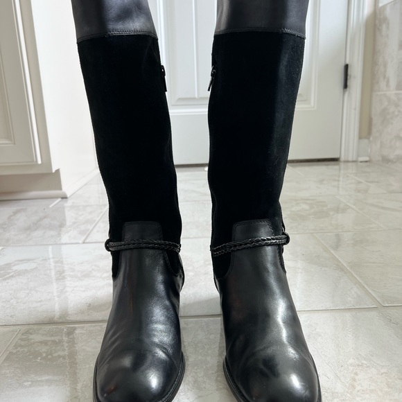 Black Vintage Riding Boots Genuine Leather & Suede Coldwater Creek Riding Boots - Picture 7 of 7